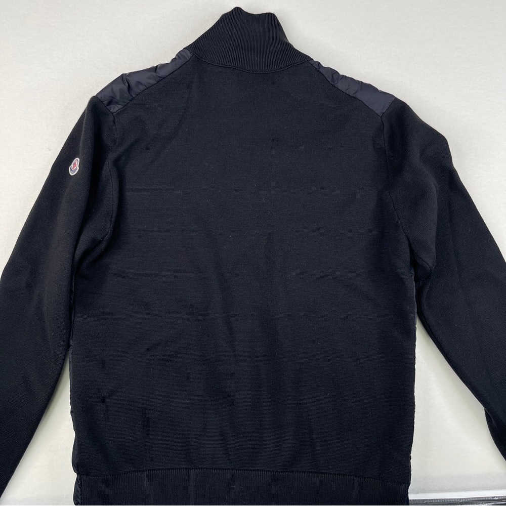 Moncler Maglione Tricot Cardigan Puffer Down Hybrid Jacket Black Size Large - Picture 9 of 17